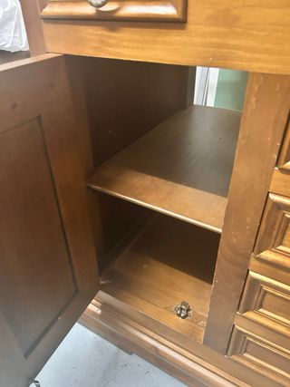 Mueble de baño madera y piedra