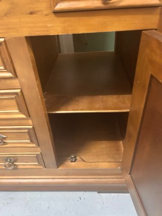 Mueble de baño madera y piedra