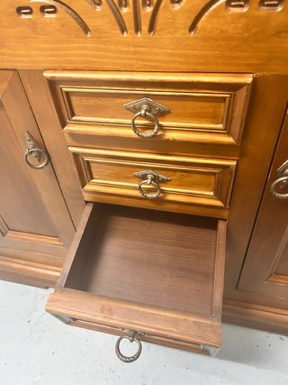 Mueble de baño madera y piedra