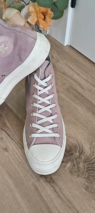 Converse con plataforma talla 41 ante malva