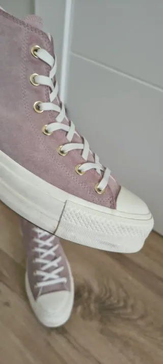 Converse con plataforma talla 41 ante malva