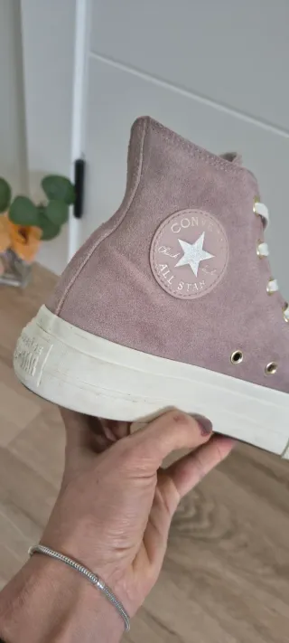 Converse con plataforma talla 41 ante malva