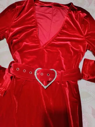 Vestido Rojo Terciopelo Corazón Talla M