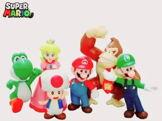 Set 6 action figure Super Mario. Busta sigillata