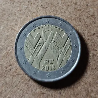 Moneda 2€ Francia 2014 SIDA