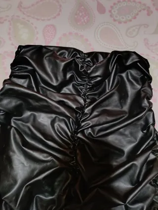 Pantalón elástico de polipiel, Talla única