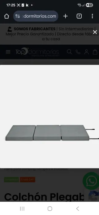 Colchón Plegable 100x190x10cm