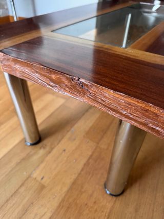 Mesa centro madera acacia y cristal