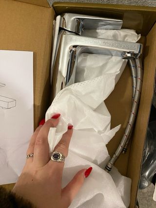 Grifo lavabo baño cocina acero inoxidable plateado