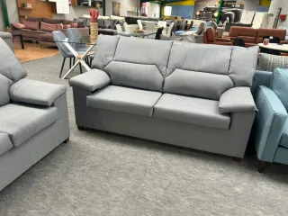 Sofá 3+2 económico gris tela