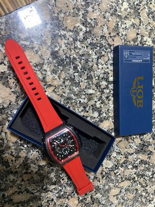 Reloj LIGE Negro y Rojo