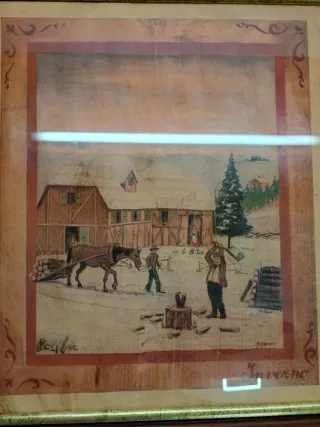 Quadro Inverno - stampa con cornice in legno