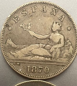 2 pesetas 1883 1882 y 1870. Alfonso XII y Gob Prov