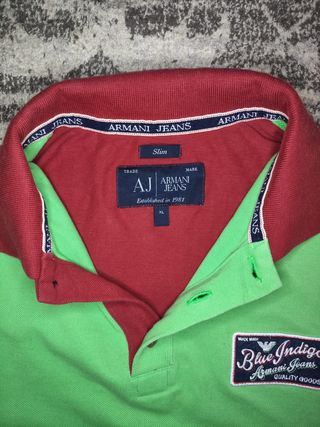 Polo Armani Jeans Blue Indigo vintage - XL Slim