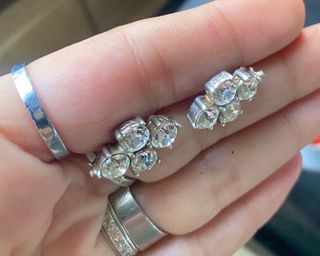 Pendientes antiguos plata con piedras