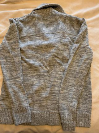 Cárdigan H&M Lana XL Doble Botonadura Gris