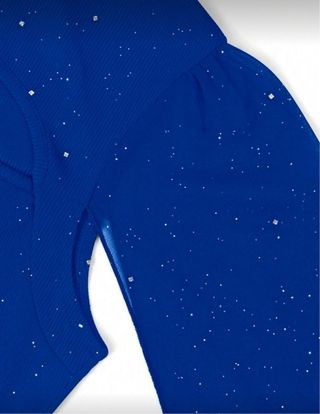 Vestido fiesta cóctel azul brillante