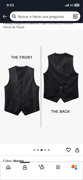 Lote Chaleco, Corbata y Pañuelo Talla S