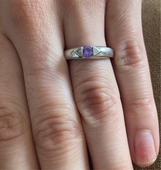 Anillo Plata 925 con Piedra Morada