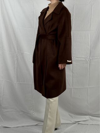 Cappotto lungo 100% lana marrone taglia M