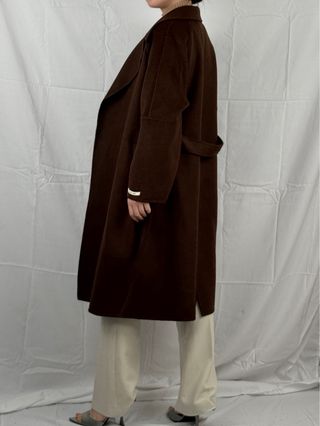 Cappotto lungo 100% lana marrone taglia M