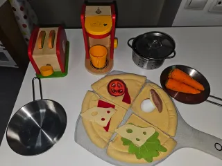 Cocina de juguete infantil con accesorios