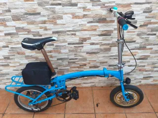 Bicicleta Eléctrica Plegable Azul