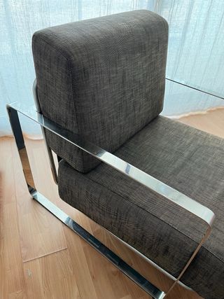 Butaca diseño con estructura de acero inoxidable