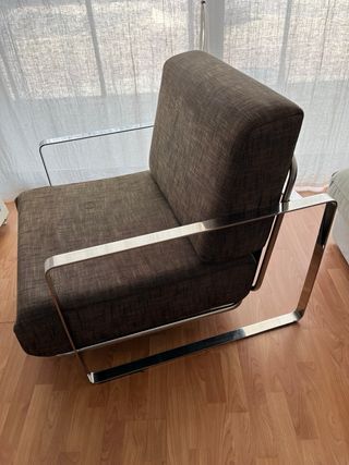 Butaca diseño con estructura de acero inoxidable