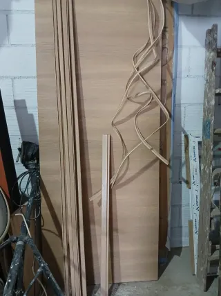 Puerta corredera roble para armazón metálico