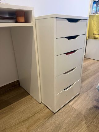 Cajonera blanca oficina 5 cajones