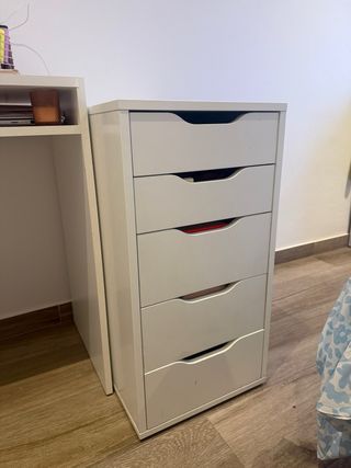 Cajonera blanca oficina 5 cajones