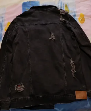 Chaqueta vaquera negra hombre