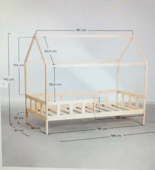 Cama casita madera infantil