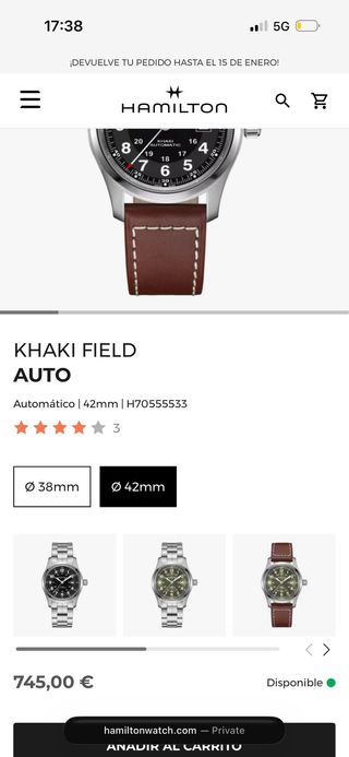 Hamilton Khaki Field Automatic 42 mm – NUEVO