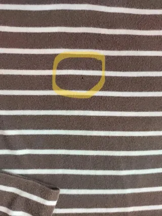 Camiseta H&M Rayas Marrón Manga 3/4 Talla M