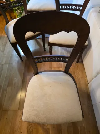 Sillas de comedor madera y tela