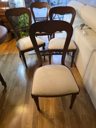 Sillas de comedor madera y tela