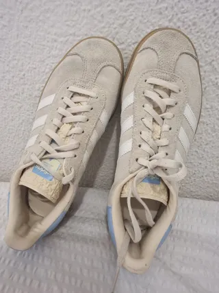 Zapatillas Adidas Gazelle Mujer Beige/Azul