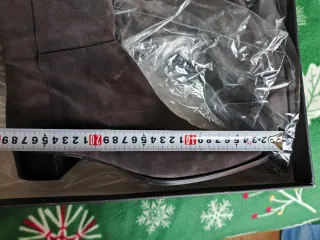 Botas altas piel auténtica de ante gris