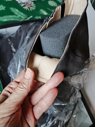 Botas altas piel auténtica de ante gris