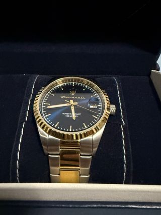 Reloj Maserati Hombre Azul y Dorado