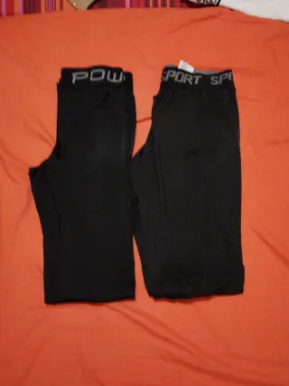 Lote 2 Mallas Deportivas Negra Tallas 8 y 10