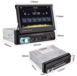 Radio con pantalla 1 Din Universal de 7 pulgadas