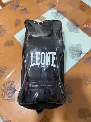 Guantes Boxeo Leone 1947 Cuero Negro 14 onzas.