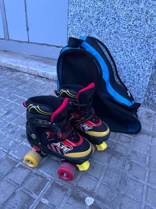 Patines infantiles 4 ruedas con bolsas