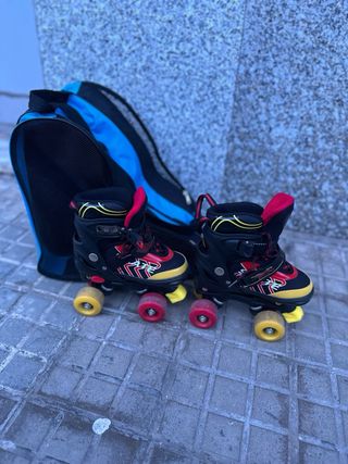 Patines infantiles 4 ruedas con bolsas