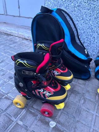 Patines infantiles 4 ruedas con bolsas