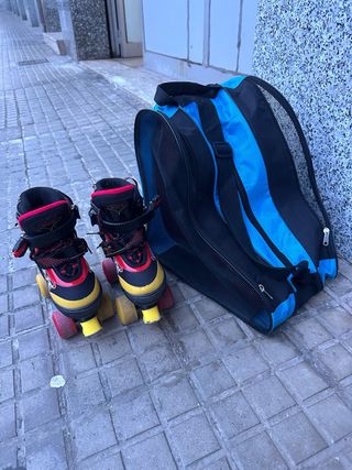 Patines infantiles 4 ruedas con bolsas