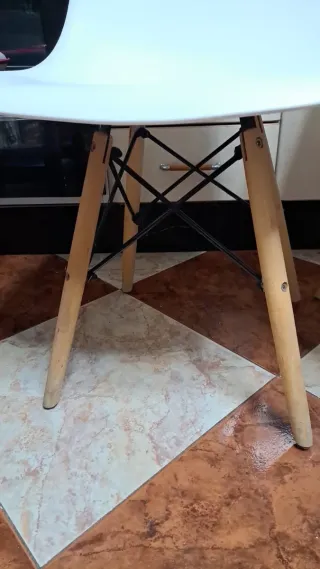 Mesa y 4 Sillas Cocina Madera Blanca